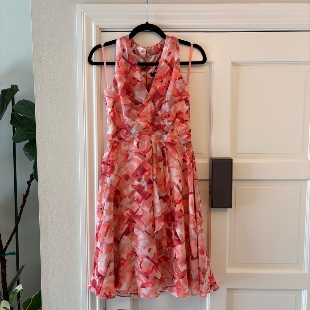 WHBM Coral Pink Sleeveless Floral Dress NWT - Size 4